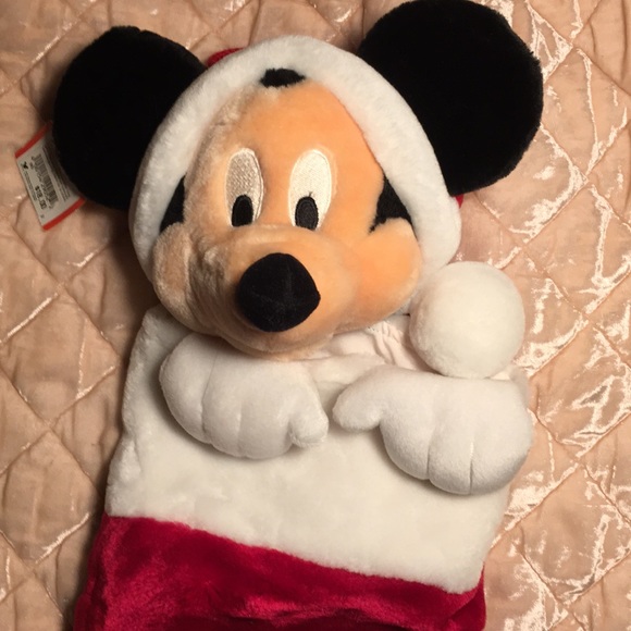 WDW Plush Stocking Mickey Mouse Santa and Minnie Mouse - Picture 3 of 13